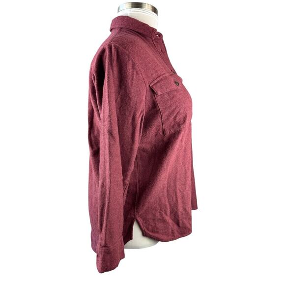 Madewell Flannel Flap Pocket Oversized Ex Boyfriend Shirt Dusty Burgundy Small - Picture 6 of 13